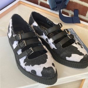 T.U.K cow print shoes